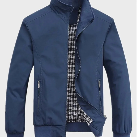 Blue Mens Zip Up Jacket - Picture 1 of 5